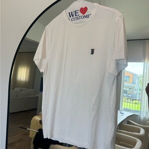 Burberry White Short Sleeve Tee Classic Style